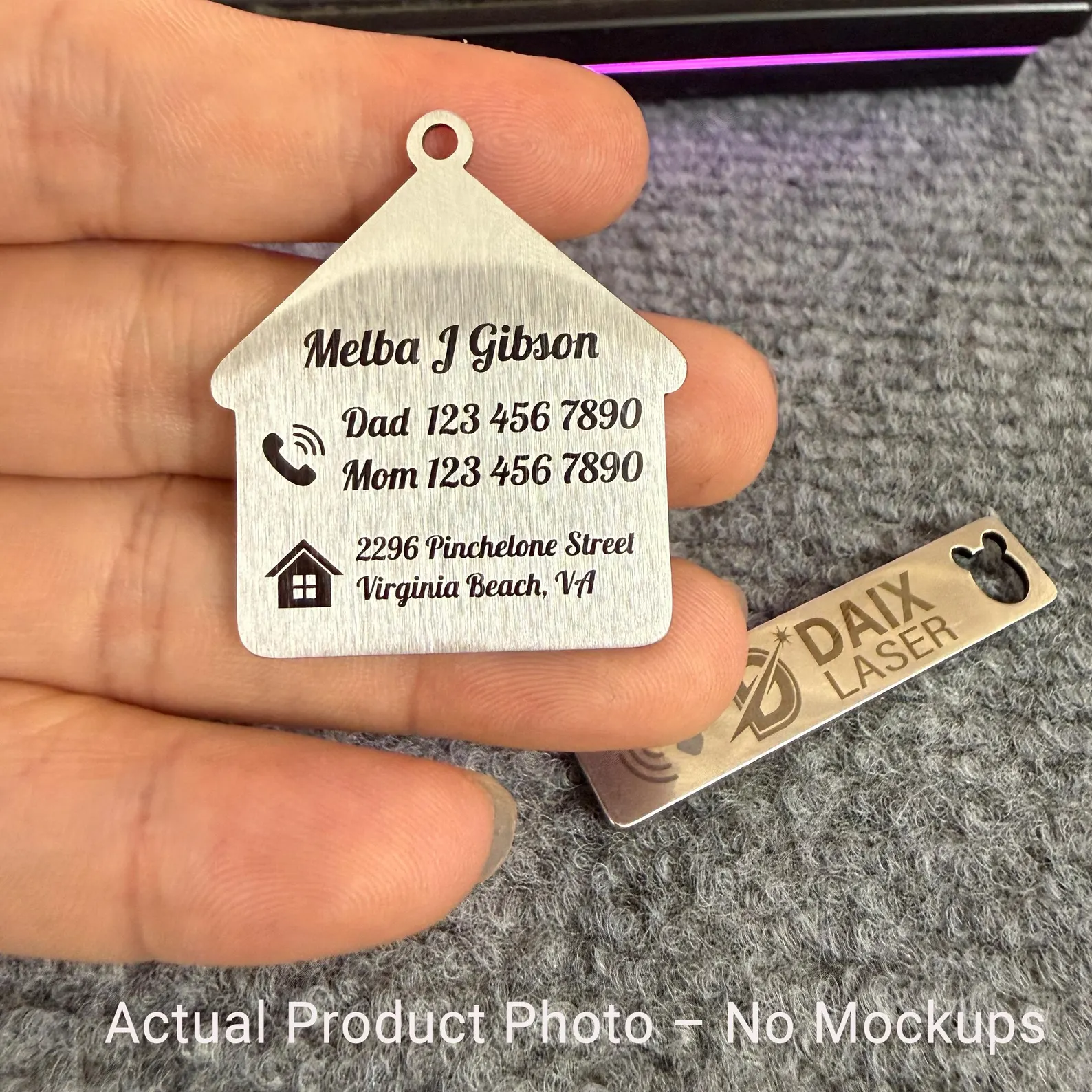 Kids Backpack ID Tag Engraved, Child Safety Contact Tag, School Bag Lost Child Name Tag - Ảnh 2