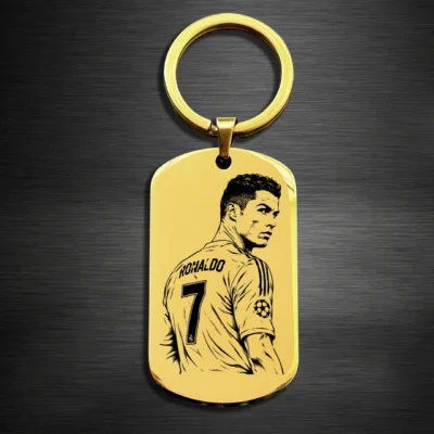 Cristiano Ronaldo Soccer Player Keychain – Custom Engraved Soccer Gift