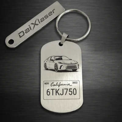 Personalized Toyota Camry Keychain with Custom License Plate