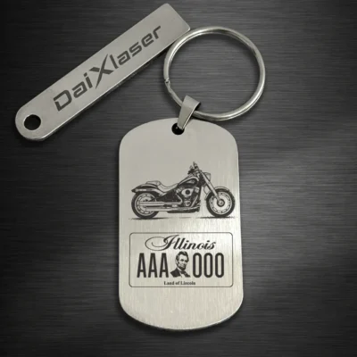 Personalized for your Harley-Davidson motorcycle, featuring a custom U.S. license plate and optional engraving brush silver