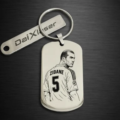 Zinedine Zidane Soccer Player Keychain mirror silver